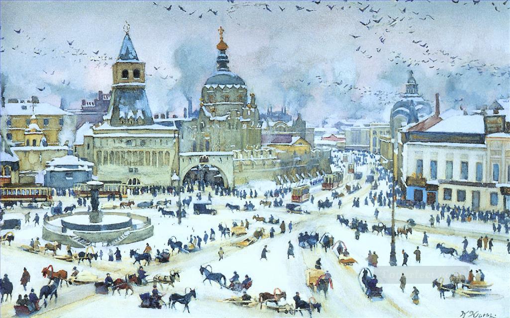 lubyanskaya square in winter 1905 Konstantin Yuon Oil Paintings